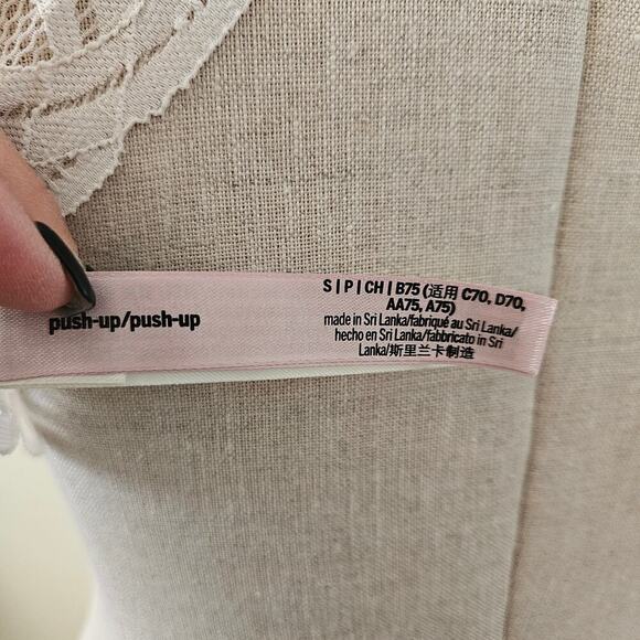 Pink bralette white push up Small - Picture 5 of 6
